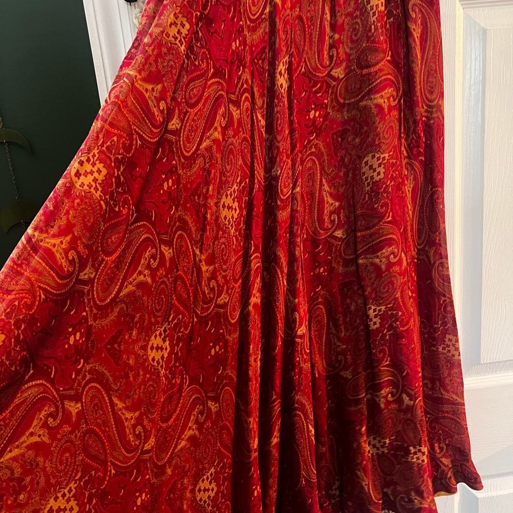 Paisley Red and Orange Women's Skirt